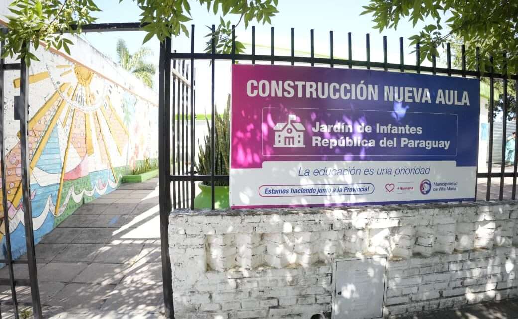 Villa María: municipio y provincia avanzan en la construcción de 3 aulas en jardines de infantes