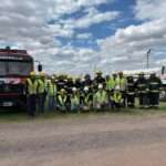 Bomberos de Huanchilla participaron en una jornada de capacitación en la planta Cargill El Rastreador