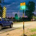 Villa Huidobro instaló un nuevo velocímetro en el acceso a la localidad