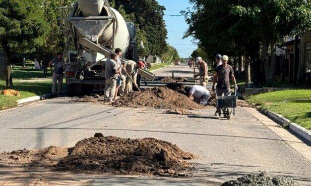 Concretaron en La Cesira un plan intensivo de bacheo