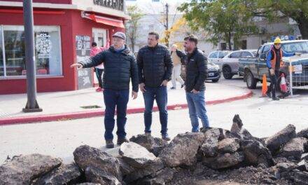 Villa María: Accastello supervisó obras en el nuevo ingreso por Ruta 2 y Av. Savio