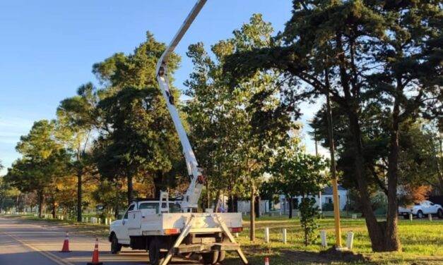 Huinca Renancó renovó la iluminación LED en el acceso norte de la ciudad