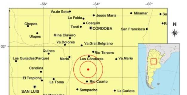 Dos temblores se registraron en menos de una hora cerca de Alcira Gigena