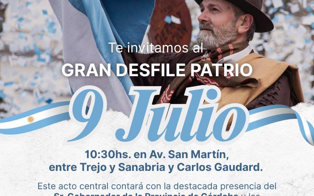 Río Cuarto será sede del acto central por el Día de la Independencia: cómo será el desfile y a qué hora comienza