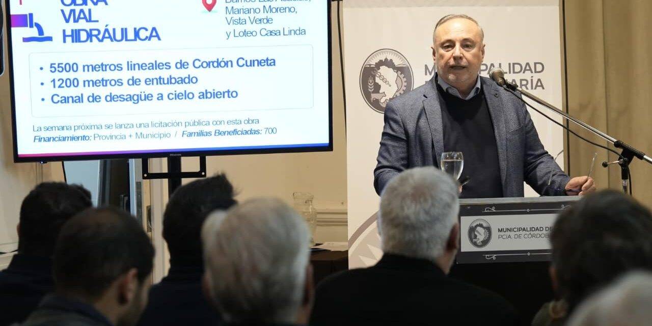 Villa María: el Municipio presentó el nuevo «Plan de Obras de Desagüe Urbanos»