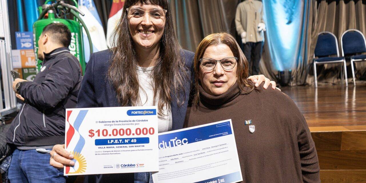 EI Ipet n.º 49 recibió un aporte provincial de $10 millones para fortalecer la educación técnica