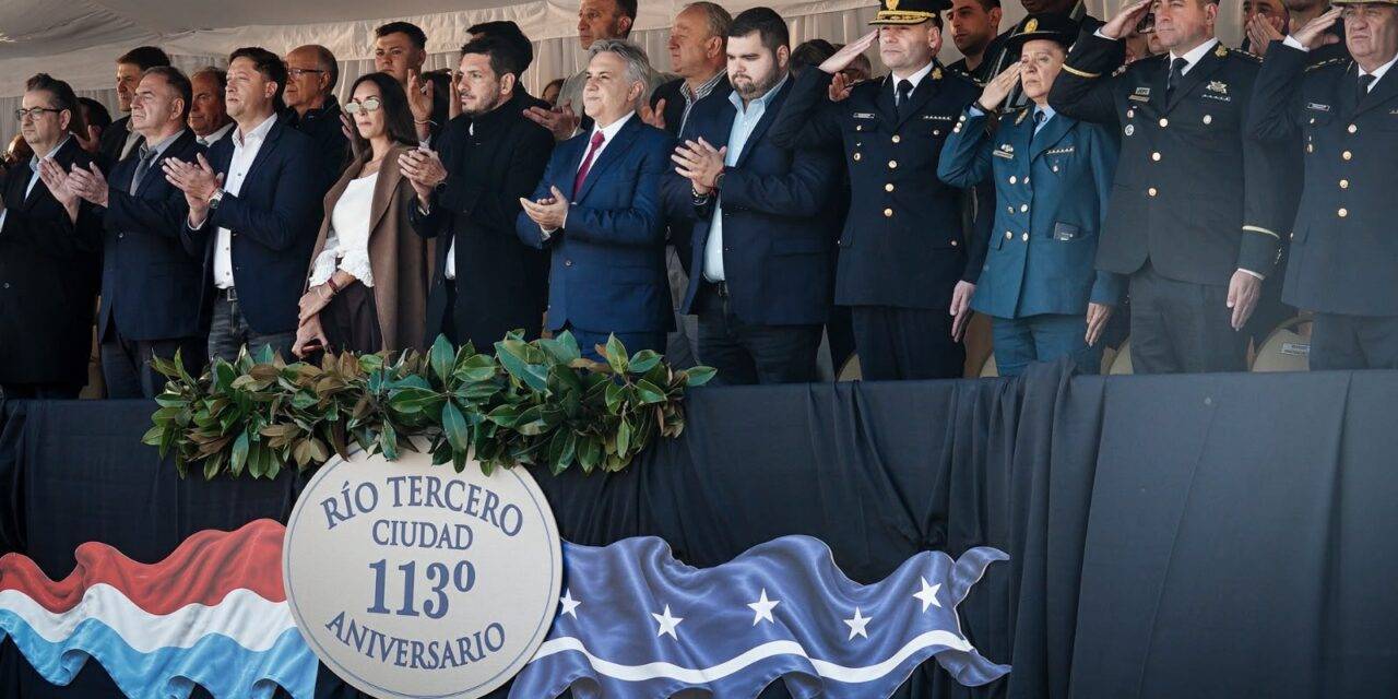 Llaryora participó de las celebraciones por el 113° aniversario de Río Tercero